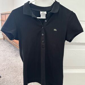Lacoste Five Button Black Polo Shirt